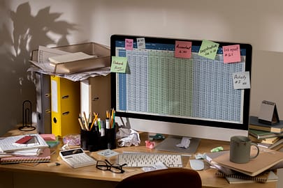 view-messy-office-workspace-with-personal-computer